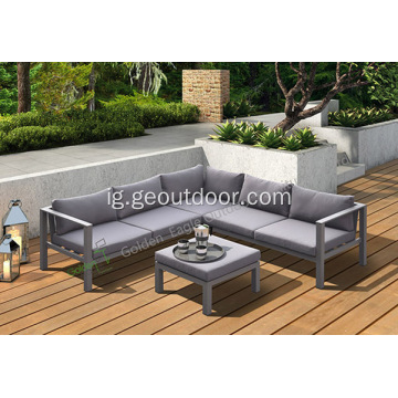 Aluminom Garden Sofa ngwá ụlọ Nkebi Sofa Set